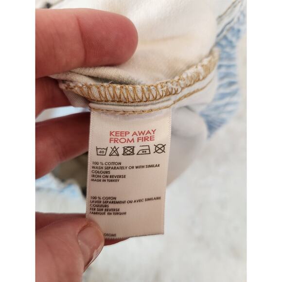 BDG Urban Outfitters Women's Acid Wash Elastic Waist Denim Mini Skirt Size L - Picture 4 of 6